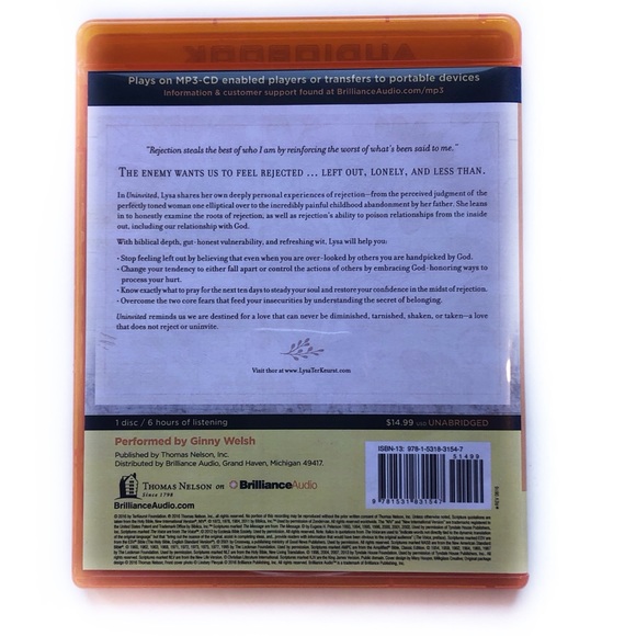 Uninvited by Lysa TerKeurst mp3 Audio book - Picture 2 of 3